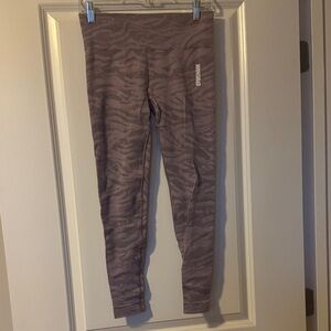 Zebra Print Leggings in Mauve/Purple